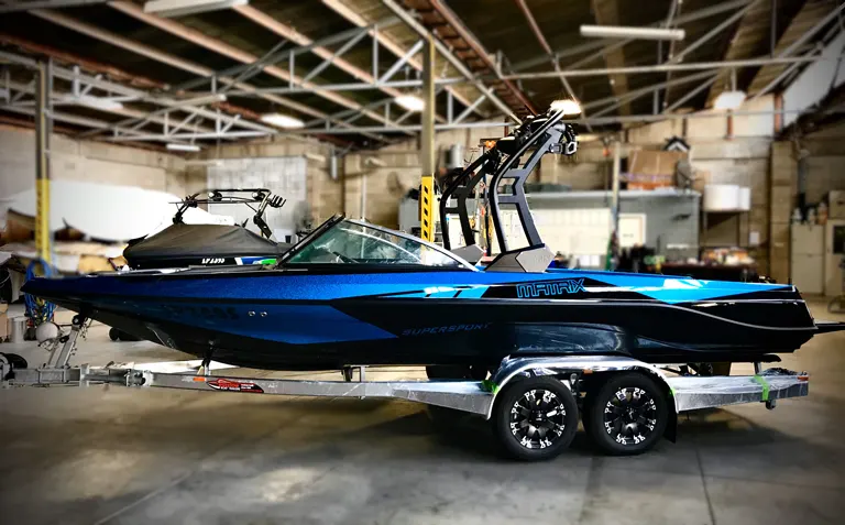 Super Sport on its trailer at the factory